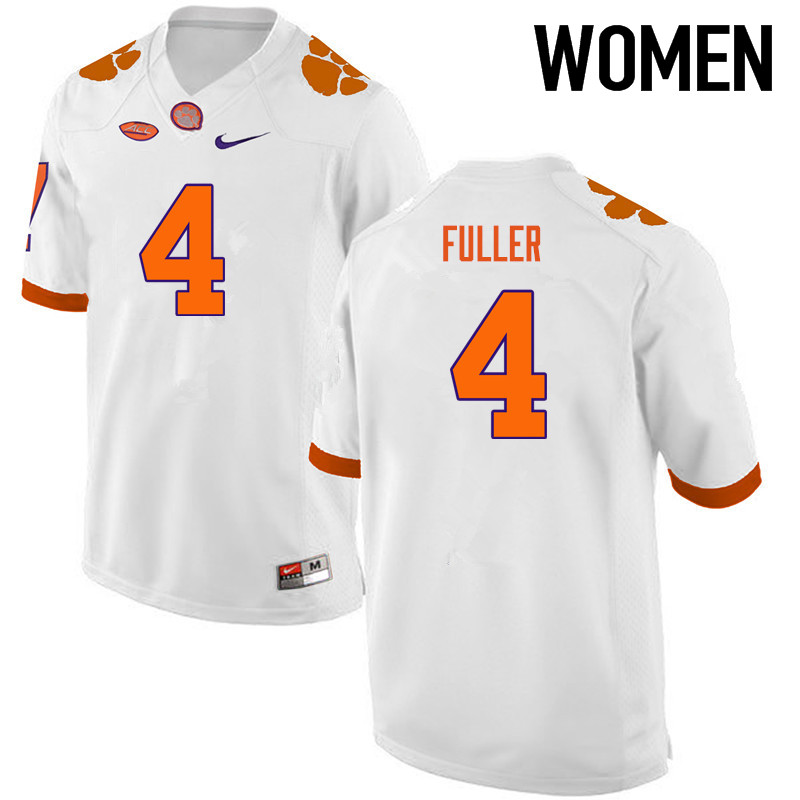 Women Clemson Tigers #4 Steve Fuller College Football Jerseys-White